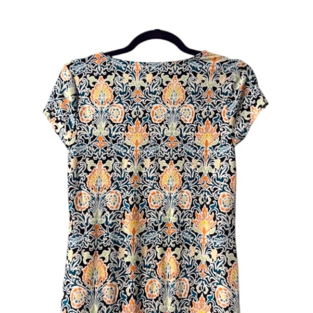 Ornate‎ Floral Motif PS Dress Geometric Artsy Boho Eclectic Resort Cruise Party - Picture 10 of 11